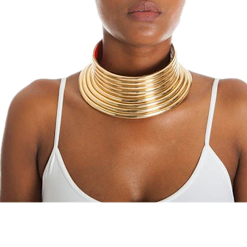 African exaggerated collar necklace