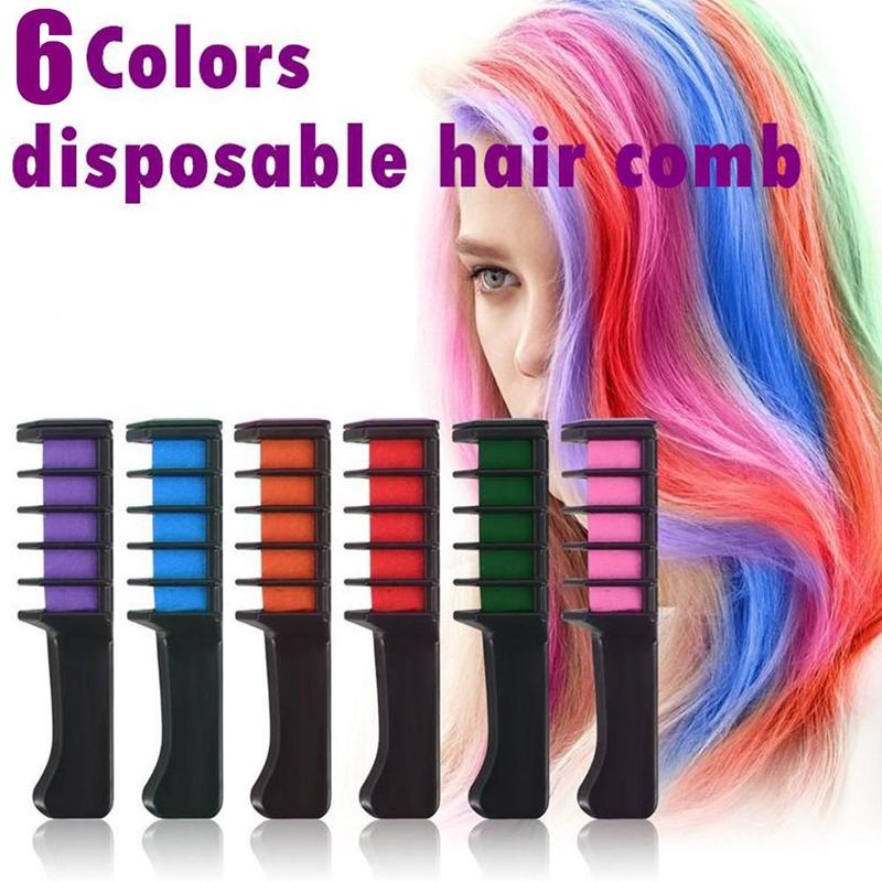 Temporary Mini Disposable Crayons Hair Color Dyeing Mascara Dye Chalk Box With Brush