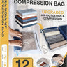 12 Travel Compression Bags Vacuum Packing, Roll up Travel Space Saver Bags for Luggage, Cruise Ship Essentials (5 Large Roll/5 Medium Roll/2 Small Roll)