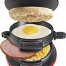 Breakfast Sandwich Maker with Egg Cooker Ring, Customize Ingredients, Perfect for English Muffins, Croissants, Mini Waffles, Single, Red