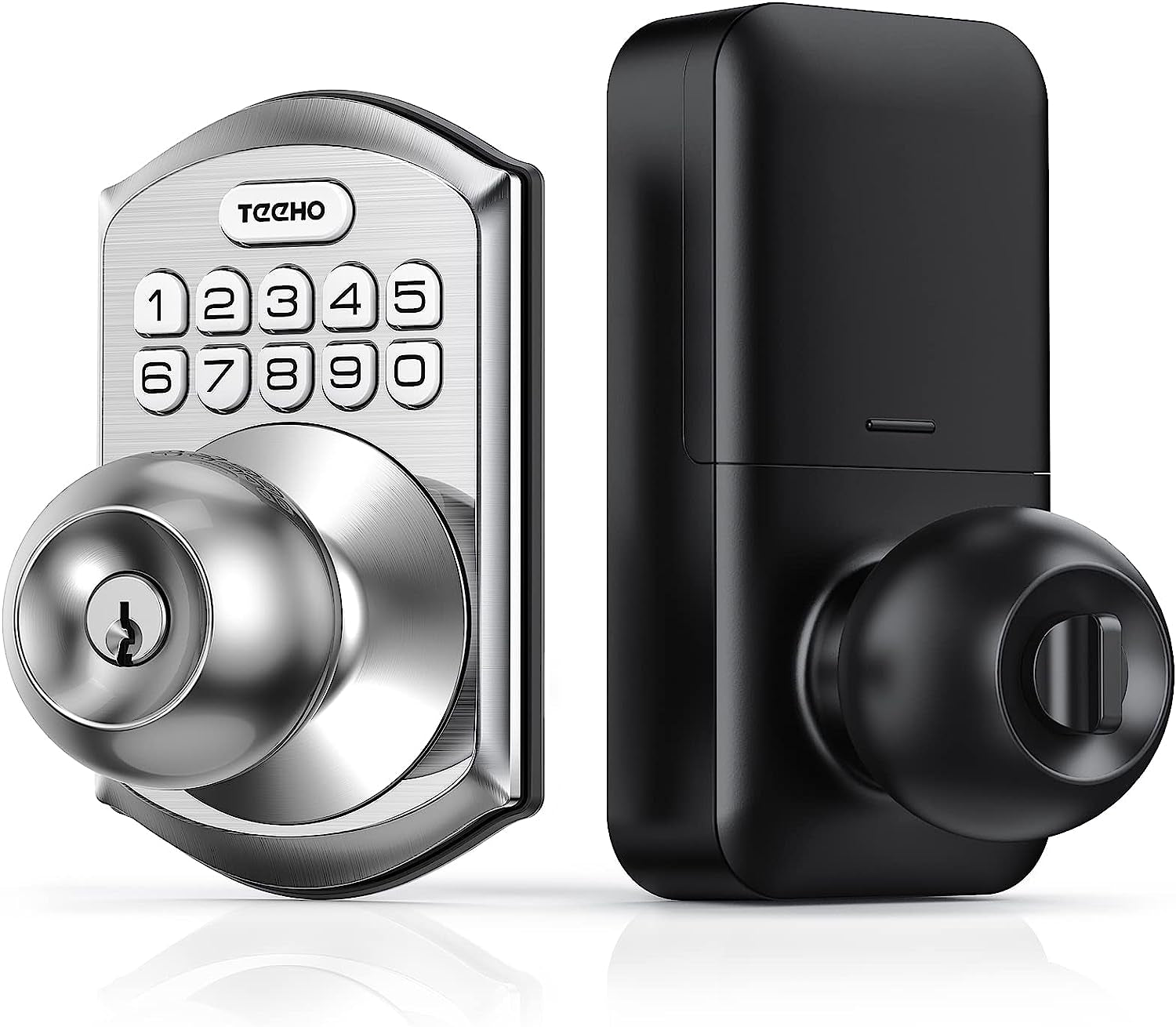 Keyless Entry Door Locks with Keypads - Deadbolt Smart Lock - Front Door Lock Set with Door Knob - Auto Lock - Easy Installation - Satin Nickel