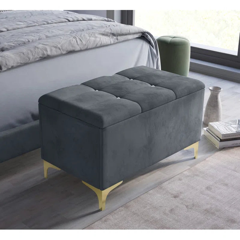 Andrei Upholstered Panel Bed with Storage Bench