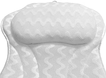 Bath Pillow Spa Bathtub Ergonomic for Tub, Neck, Head, Shoulder Pillows Support Cushion Headrest - Luxury Soft 3D Mesh + Strong Grip Suction Cups Soaking Large, Paradise