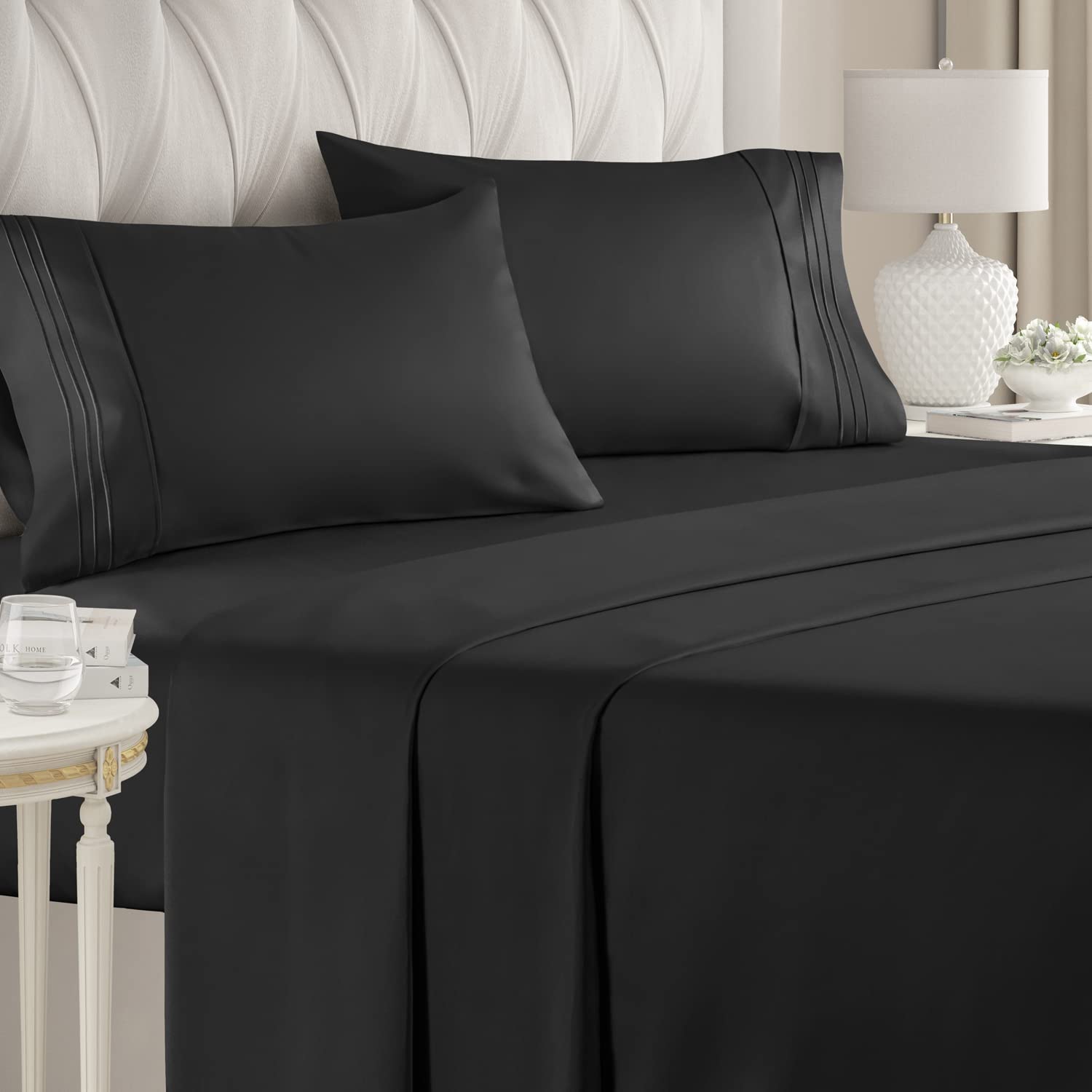 Queen Size Sheet Set - Breathable & Cooling Sheets - Softer than Jersey Cotton - Same Look as Jersey Knit Sheets & T-Shirt Sheets - Deep Pockets - 4 Piece Set - Wrinkle Free - Heathered Tan – 4PC