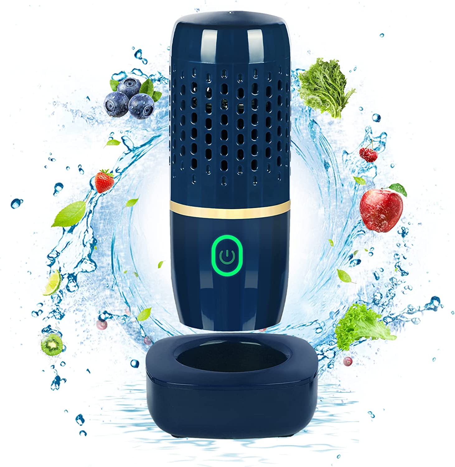 Fruit and Vegetable Washing Machine,Portable Fruit Cleaner Device,Fruit Cleaner Device in Water,Deeply Cleans Fresh Produce,For Cleaning Fruit,Vegetable-Seafood,Tableware(Blue)