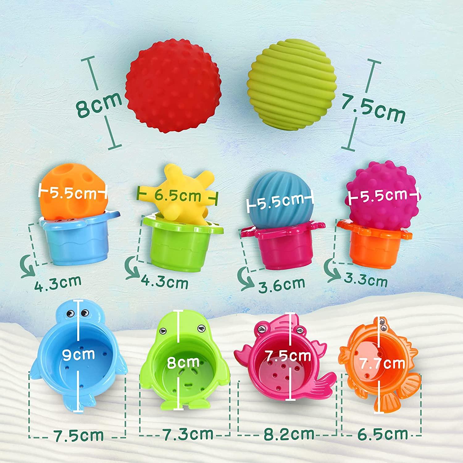 6Pc Sensory Balls for Kids - Textured Multi Ball Set for Babies & Toddlers, Squeezy Tactile Sensory Toys with Stacking Cup, Stress Relief Toy for Kids, Easter Basket Stuffers Party Favors Gifts