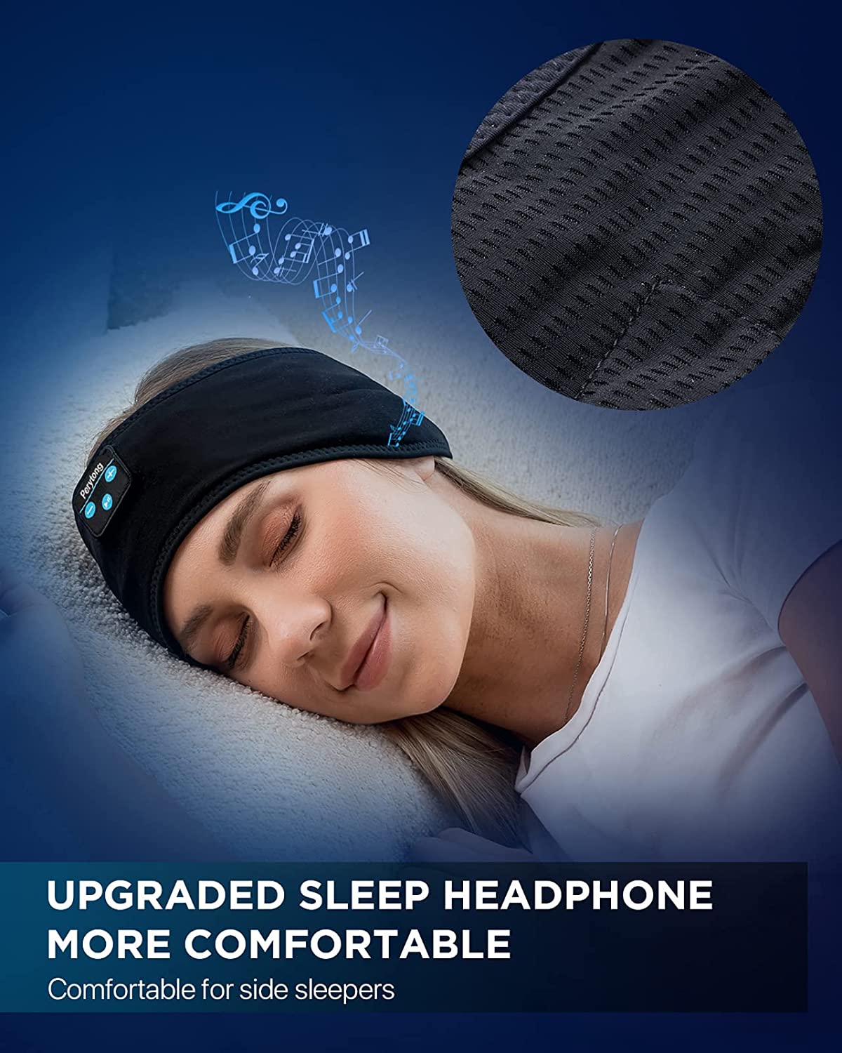 Sleep Headphones Bluetooth Headband Wireless Headphone Headband for Side Sleepers - Headphones for Sleeping - Sleeping Headphones for Insomnia Nuit Travel,Gift for Women Men Mom Dad