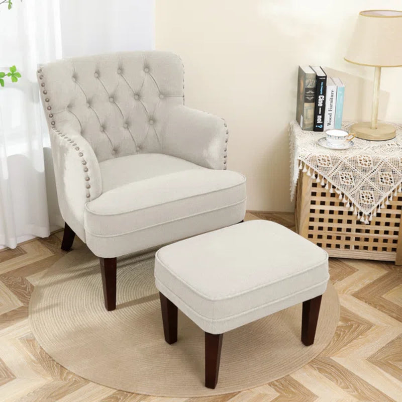 Fareem 27.95'' Wide Tufted Armchair and Ottoman