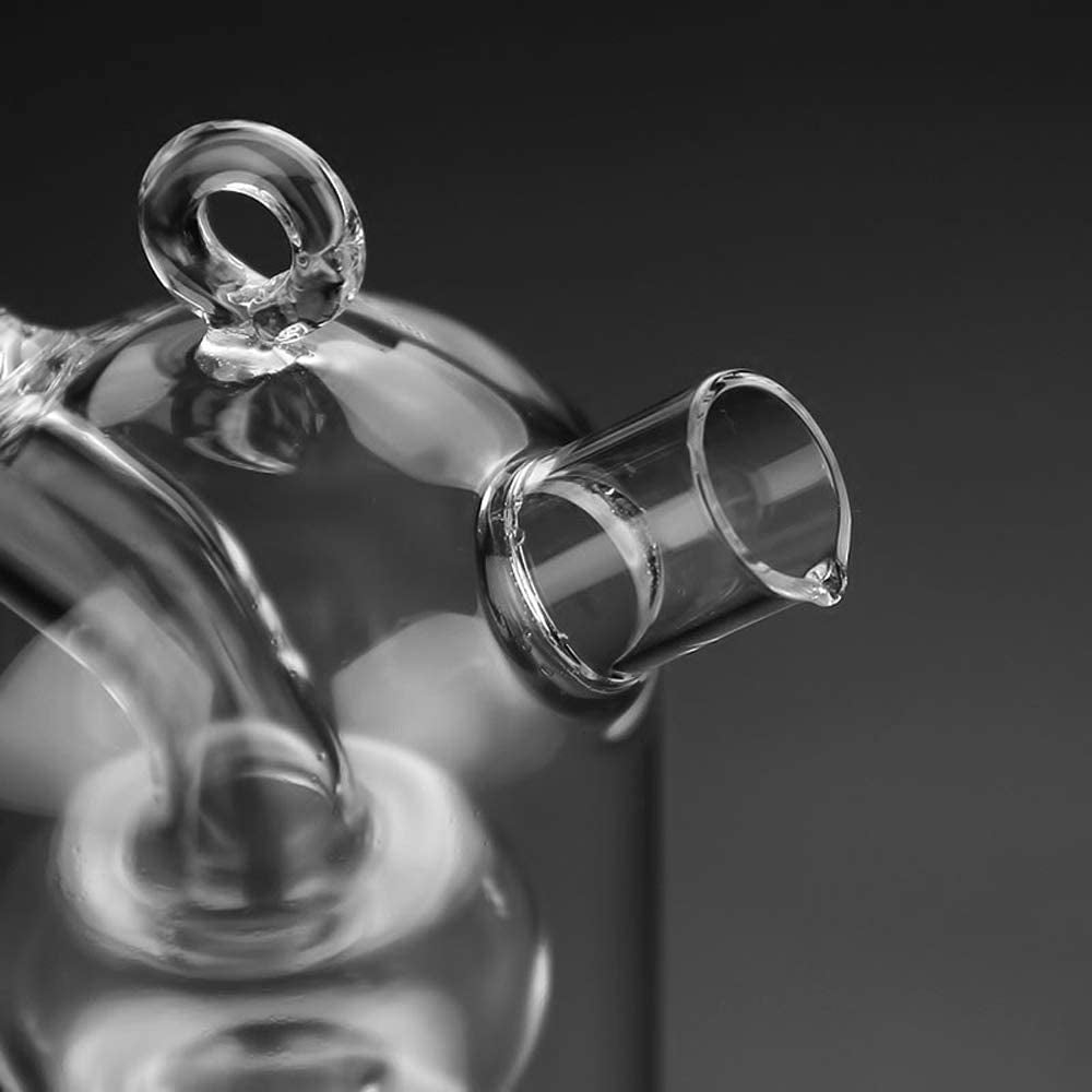 Olive Oil and Vinegar Dispenser Cruet Bottles, 2 in 1 Transparent Glass Oil Bottle, Dual Glass Oil Dispenser Bottles for Kitchen Cooking Container