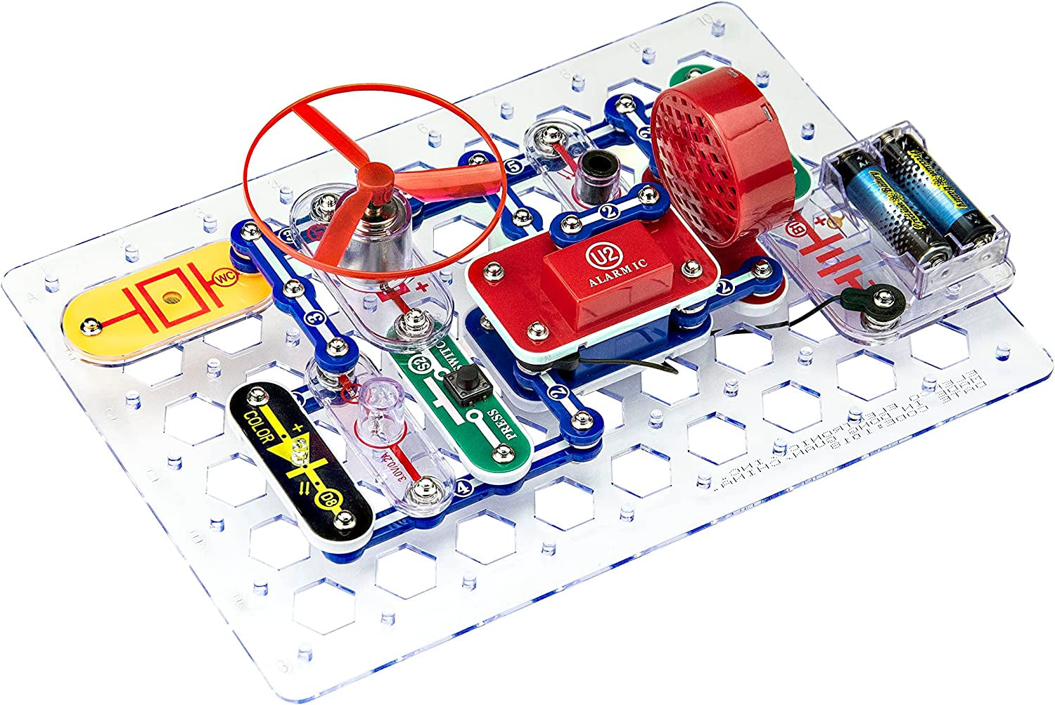 Snap Circuits Jr. SC-100 Electronics Exploration Kit, over 100 Projects, Full Color Project Manual, 28 Snap Circuits Parts, STEM Educational Toy for Kids 8 +