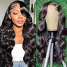 Body Wave Lace Front Wigs Human Hair Pre Plucked 13X4 HD Transparent Lace Frontal Wig Human Hair with Baby Hair 180 Density Glueless Human Hair Wigs for Black Women Natural Color 24 Inch