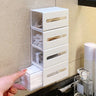 1Pc Punch Free Transparent Two Tone Storage Drawer, White PS Swab Storage Box for Household